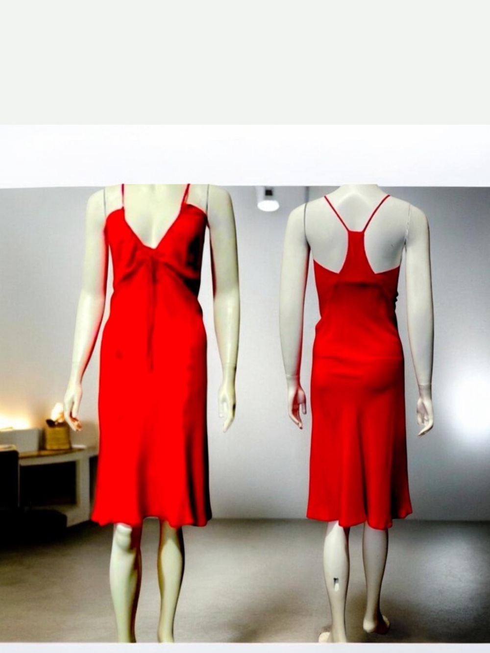 NEW Zara 💯 Silk Sexy Red Bust Straps Mid Straps Dress Size M
